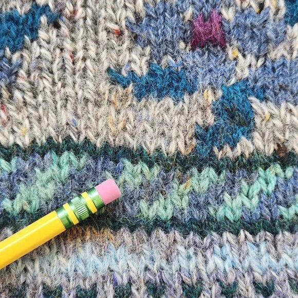 Vintage L.L. Bean Pure Wool Cardigan Sweater Floral Fair Isle Cottagecore Cabin - Picture 10 of 13